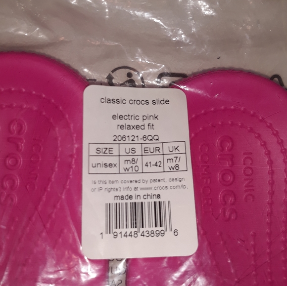 (New) Crocs Slides (Electric Pink) (W10/M8) - Picture 5 of 5